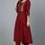 Maroon printed silk blend stitched readymade suit