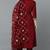 Maroon printed silk blend stitched readymade suit