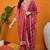 Maroon embroidered silk blend stitched readymade suit
