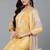 Yellow printed silk blend stitched readymade suit