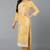 Yellow printed silk blend stitched readymade suit