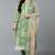 Green printed silk blend stitched readymade suit