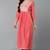 Pink printed silk blend stitched readymade suit