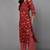 Red printed cotton stitched readymade suit