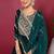 Navy blue printed viscose rayon stitched readymade suit