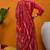 Red printed silk blend stitched readymade suit