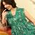 Teal printed rayon stitched readymade suit