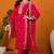Red embroidered silk blend stitched readymade suit
