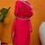 Red embroidered silk blend stitched readymade suit