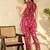 Red printed rayon stitched Co Ord Set