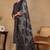 Blue embroidered viscose rayon stitched readymade suit