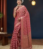 Pine Leheriya Zari Work Pure Georgette Traditional Saree With Blouse