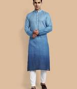Vardha men's viscose embroidered & sequined full sleeve knee length kurta's for men