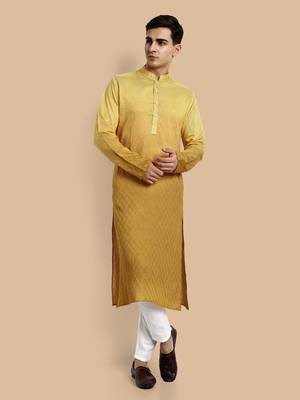 Vardha men's viscose embroidered & sequined full sleeve knee length kurta's for men 1