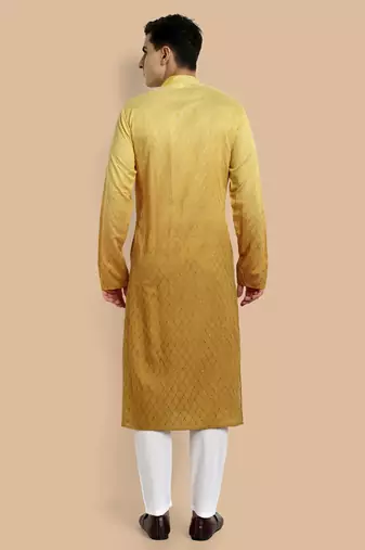 Vardha men's viscose embroidered & sequined full sleeve knee length kurta's for men