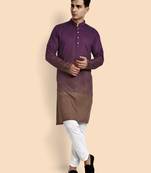 Vardha men's viscose embroidered & sequined full sleeve knee length kurta's for men