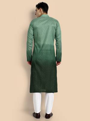 Vardha men's viscose embroidered & sequined full sleeve knee length kurta's for men 3