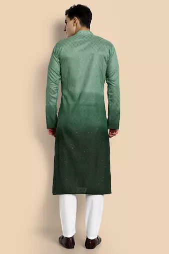 Vardha men's viscose embroidered & sequined full sleeve knee length kurta's for men
