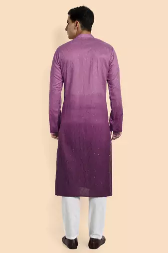 Vardha men's viscose embroidered & sequined full sleeve knee length kurta's for men