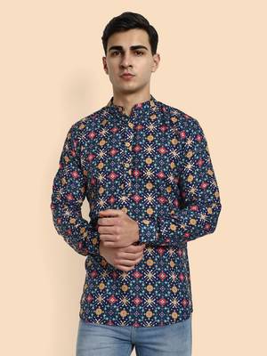 Vardha men's viscose printed short kurta - casual & comfortable everyday wear (multiple designs) 1