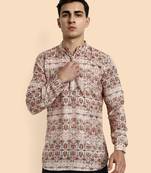 Vardha men's viscose printed short kurta - casual & comfortable everyday wear (multiple designs)
