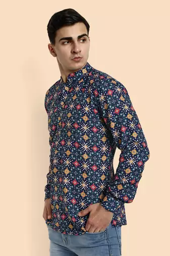 Vardha men's viscose printed short kurta - casual & comfortable everyday wear (multiple designs)