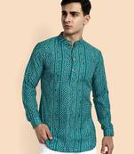Vardha men's viscose printed short kurta - casual & comfortable everyday wear (multiple designs)