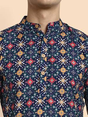 Vardha men's viscose printed short kurta - casual & comfortable everyday wear (multiple designs) 4