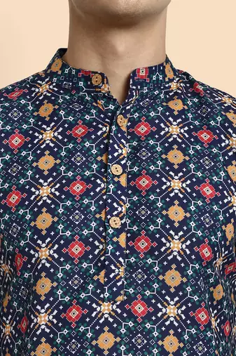 Vardha men's viscose printed short kurta - casual & comfortable everyday wear (multiple designs)