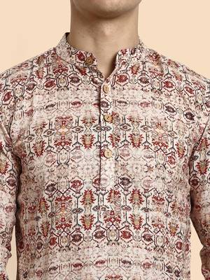 Vardha men's viscose printed short kurta - casual & comfortable everyday wear (multiple designs) 4