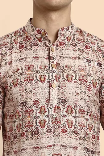 Vardha men's viscose printed short kurta - casual & comfortable everyday wear (multiple designs)