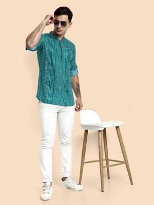 Vardha men's viscose printed short kurta - casual & comfortable everyday wear (multiple designs) 4