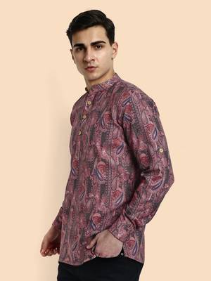 Vardha men's viscose printed short kurta - casual & comfortable everyday wear (multiple designs) 2