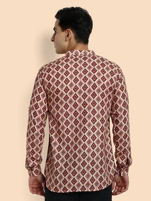 Vardha men's viscose printed short kurta - casual & comfortable everyday wear (multiple designs) 3