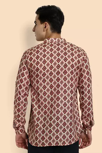 Vardha men's viscose printed short kurta - casual & comfortable everyday wear (multiple designs)