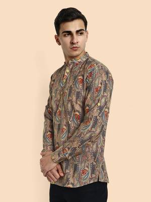 Vardha men's viscose printed short kurta - casual & comfortable everyday wear (multiple designs) 2