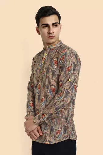 Vardha men's viscose printed short kurta - casual & comfortable everyday wear (multiple designs)