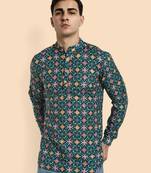 Vardha men's viscose printed short kurta - casual & comfortable everyday wear (multiple designs)