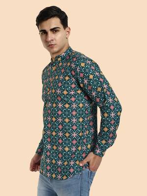 Vardha men's viscose printed short kurta - casual & comfortable everyday wear (multiple designs) 2