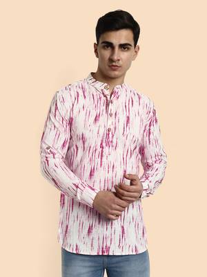 Vardha men's viscose printed short kurta - casual & comfortable everyday wear (multiple designs) 1