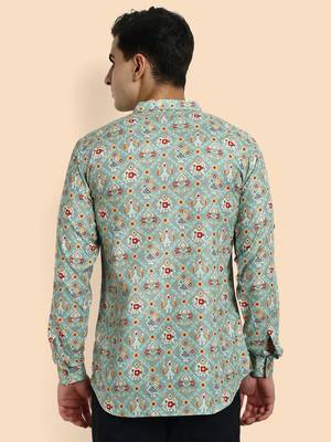 Vardha men's viscose printed short kurta - casual & comfortable everyday wear (multiple designs) 3