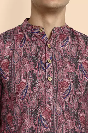 Vardha men's viscose printed short kurta - casual & comfortable everyday wear (multiple designs)