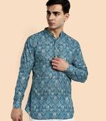 Vardha men's viscose printed short kurta - casual & comfortable everyday wear (multiple designs)