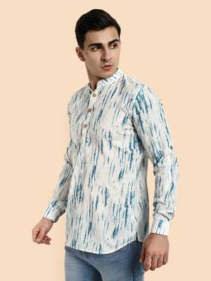 Vardha men's viscose printed short kurta - casual & comfortable everyday wear (multiple designs) 2