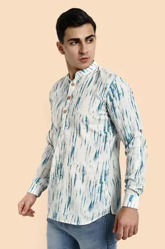 Vardha men's viscose printed short kurta - casual & comfortable everyday wear (multiple designs)