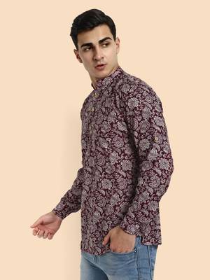 Vardha men's viscose printed short kurta - casual & comfortable everyday wear (multiple designs) 2