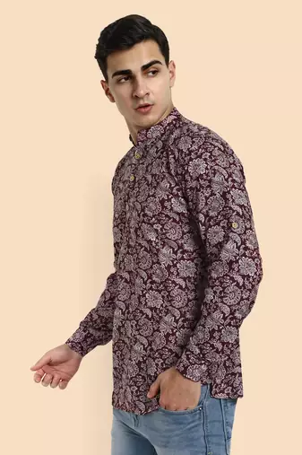 Vardha men's viscose printed short kurta - casual & comfortable everyday wear (multiple designs)