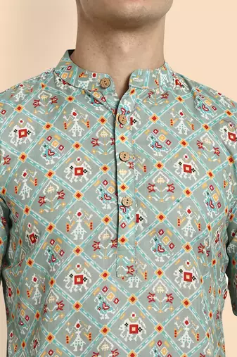 Vardha men's viscose printed short kurta - casual & comfortable everyday wear (multiple designs)