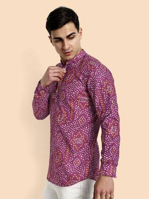 Vardha men's viscose printed short kurta - casual & comfortable everyday wear (multiple designs) 2