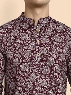 Vardha men's viscose printed short kurta - casual & comfortable everyday wear (multiple designs) 3